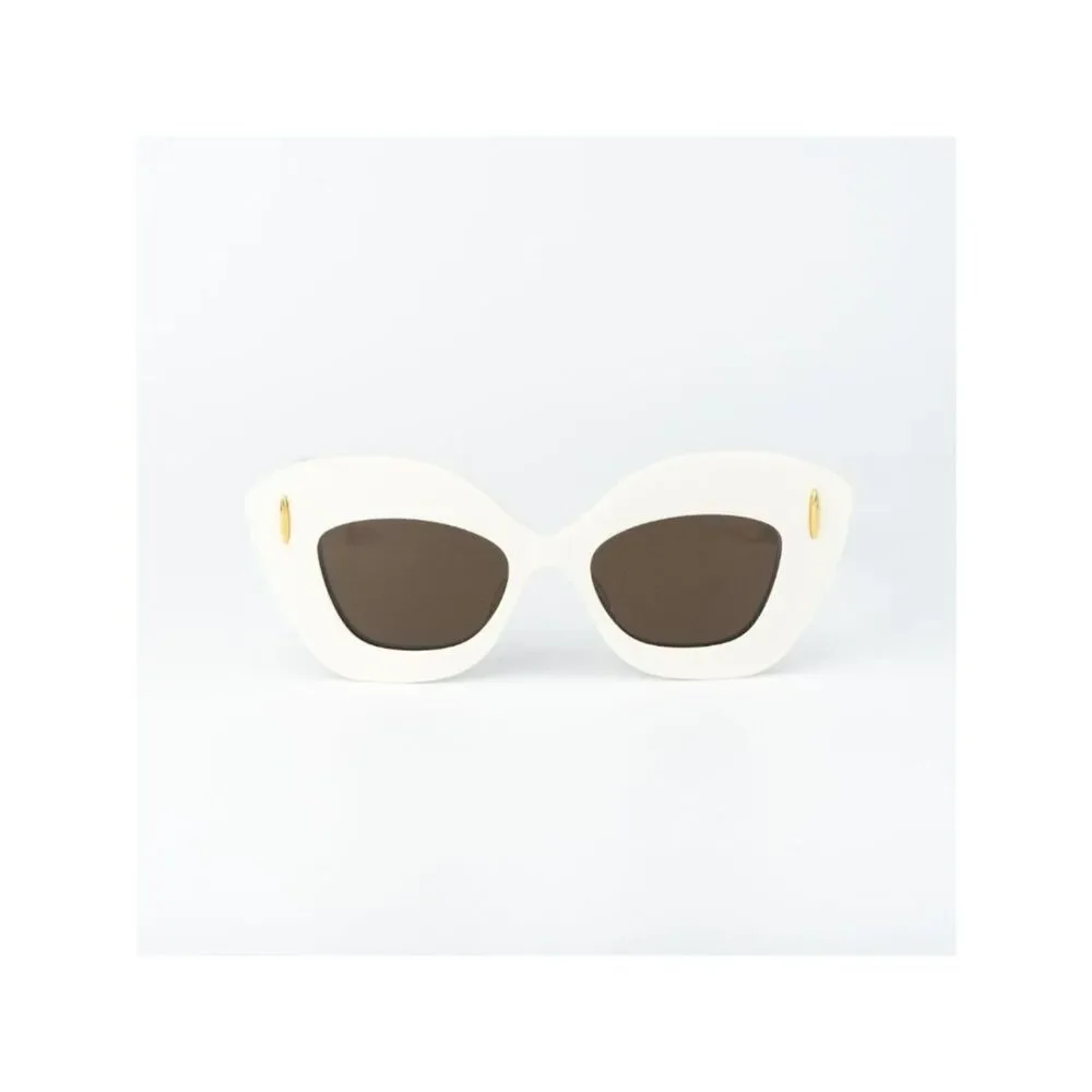 Loewe Women Sunglasses Ivory Brown Cat Eye LW40127I ANAGRAM 25E NEW AUTHENTIC